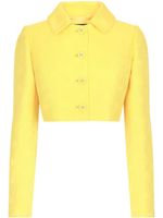 Dolce & Gabbana veste en jacquard à coupe crop - Jaune - thumbnail