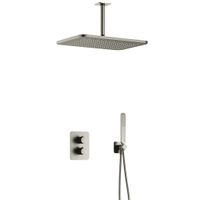 Hotbath Gal IBS40AGNP inbouwdouche met plafondbuis en 27x40cm hoofddouche geborsteld nikkel PVD