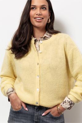 Studio Anneloes Bibi Mohair Cardigan 13457 Vest 2100 Butter Yellow