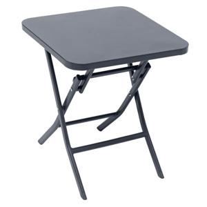 Bijzettafel/tuin tafel Oase - metaal - donkergrijs - 40 x 40 x 45 cm - voor buiten - inklapbaar