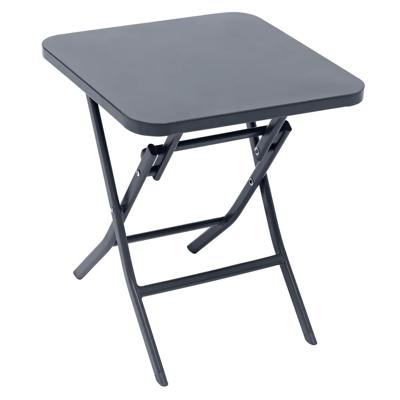 Bijzettafel/tuin tafel Oase - metaal - donkergrijs - 40 x 40 x 45 cm - voor buiten - inklapbaar