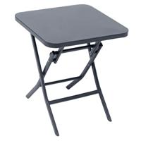 Bijzettafel/tuin tafel Oase - metaal - donkergrijs - 40 x 40 x 45 cm - voor buiten - inklapbaar