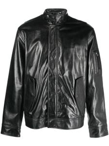 Helmut Lang veste en cuir à fermeture zippée - Noir