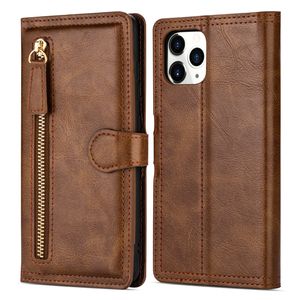 iPhone SE 2022 hoesje - Bookcase - Pasjeshouder - Portemonnee - Rits - Kunstleer - Bruin