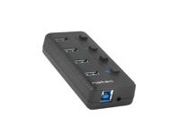 NATEC HUB USB 3.0 MANTIS 2 4-POORTS MET SWITCH+STROOMVOORZIENING