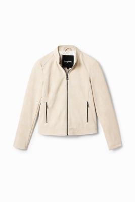 Bikerjack met suède-effect - WHITE - XL