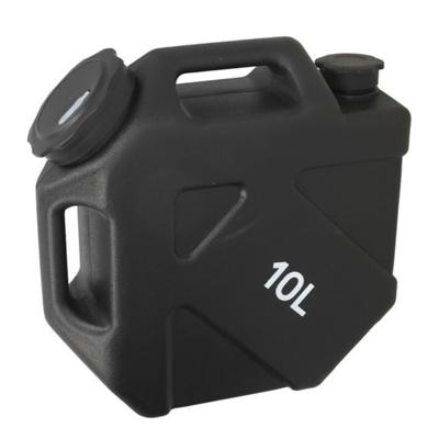 Gerimport Jerrycan/benzinetank - 10 liter - zwart - kunststof - met flexibele schenktuit