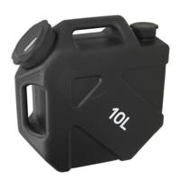 Gerimport Jerrycan/benzinetank - 10 liter - zwart - kunststof - met flexibele schenktuit