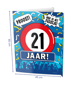 Raambord 21 jaar Verjaardag (60x45cm)