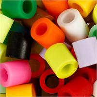 NABBI Strijkkralen, afm 10x10 mm, gatgrootte 5,5 mm, jumbo, extra kleuren, 1000 div/ 1 doos