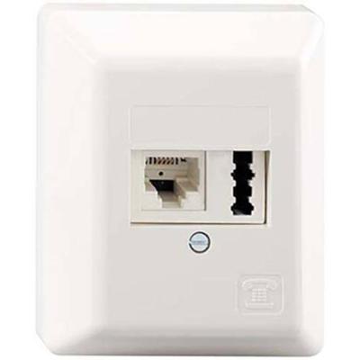 Rutenbeck IAE/UAE8(6)#13311101 Telefoonaansluitdoos Schroefbevestiging Zuiver wit