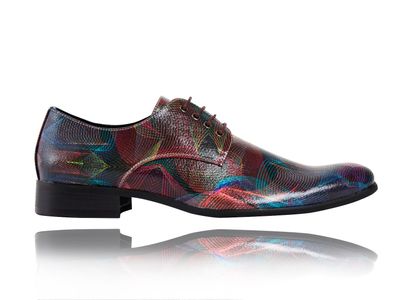 Abstract Red  - Lureaux - Handgemaakte Nette Schoenen Voor Heren