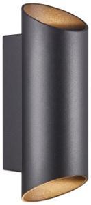 Nordlux Wandlamp Nico rond 2x GU10 zwart IP54 - 4800920