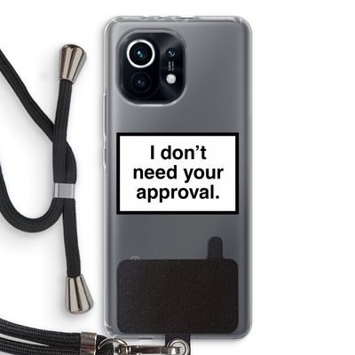 Don't need approval: Xiaomi Mi 11 Transparant Hoesje met koord