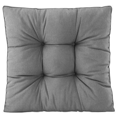 Loungekussen Florence rug - grijs - 73x73 cm - Leen Bakker