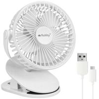 Ruhhy draadloze ventilator - wit - usb oplaadbaar - bureauventilator - zomer - draadloos