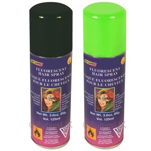 Haarverf/haarspray - 2x - groen/zwart - spuitbus - 125 ml - Carnaval/halloween