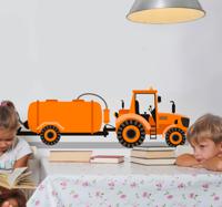 Stickers oranje grote tractor