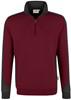 Hakro 476 Zip sweatshirt Contrast MIKRALINAR® - Burgundy/Anthracite - XS