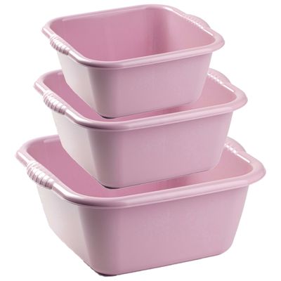 Voordeelset multi-functionele kunststof teiltjes oud roze in 3-formaten