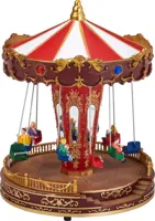 Kerst tafereel LED carrousel met geluid op batterijen Ø 21,5 x 27cm