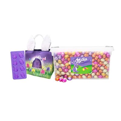Milka paaseitjes met paasmandje - ca 3kg