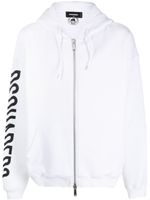 DSQUARED2 hoodie zippé à logo imprimé - Blanc - thumbnail