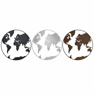 Wanddecoratie DKD Home Decor Metaal Wereldkaart (100 x 1 x 100 cm) (3 pcs)