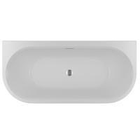 Ligbad Halfvrijstaand Riho Desire B2W Back To Wall 180x84x60 Acryl Glans Wit met Fall Overloop en LED Verlichting Incl. Sifon & Pootset