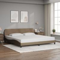 Bedframe met hoofdbord kunstleer cappuccinokleurig 200x200 cm