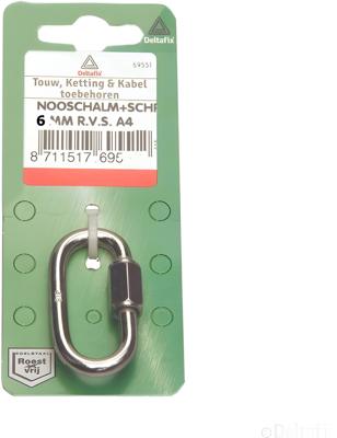 Noodschalm schr 6mm rvs - Deltafix