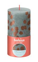 Bolsius Rustiek Stompkaars 130/68 Eucalyptus Green En Rusty Pink Silhouette - thumbnail