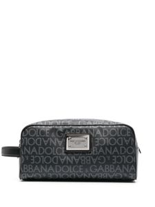 Dolce & Gabbana trousse de toilette à logo imprimé - Gris