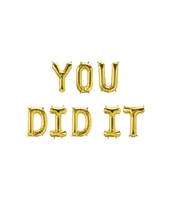 Set Folie Ballonnen - You Did It Letters Goud - thumbnail