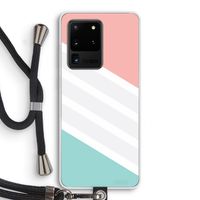Strepen pastel: Samsung Galaxy S20 Ultra Transparant Hoesje met koord
