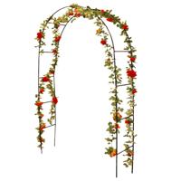 Rozen/tuin boog - donkergroen - metaal - 140 x 240 cm - klimplanten rozen boog