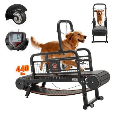 VEVOR hondenloopband 1910x570x1400 mm, voor middelgrote tot grote honden tot 199,58 kg, loopband met traploze hoogteverstelling, rem en wielen, hondenuitlaatmachine, hellingshoek 110 mm.