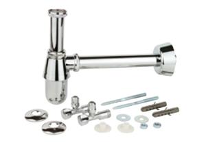 Kirchhoff Bassinflessenvangerset, 1 1/4" x 32 mm, met bevestiging en 2x haakse-kraan - 98800004