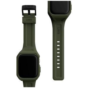 Urban Armor Gear Scout+ Strap & Case Horlogeband + beschermhoes 45 mm Vaal olijf-bruin Watch Series 7, Watch Series 8, Watch Series 9