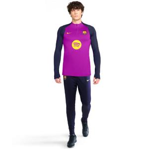 Nike FC Barcelona Strike Trainingspak 1/4-Zip 2025-2026 Felpaars Donkerblauw Goud