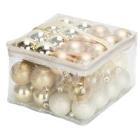 Cosy & Trendy kerstballen - 48x st - goud - D6 cm - in opbergtas - kerstversiering - thumbnail