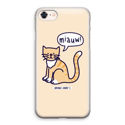 Miauw: iPhone 8 Transparant Hoesje