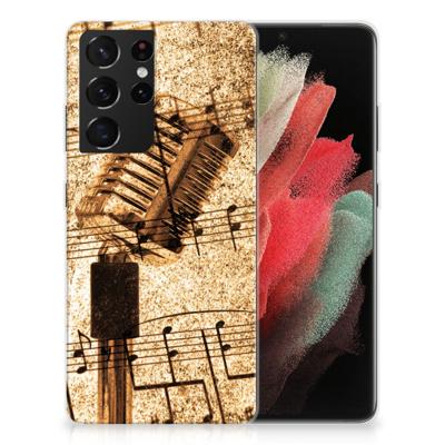 Samsung Galaxy S21 Ultra | Siliconen hoesje | met foto Bladmuziek