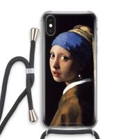The Pearl Earring: iPhone XS Transparant Hoesje met koord