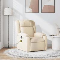 Massagestoel verstelbaar stof crèmekleurig