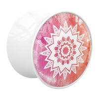 Double Flared Plug met Mandala-design Acryl Tunnels & Plugs - thumbnail