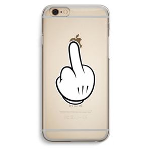 Middle finger white: iPhone 6 / 6S Transparant Hoesje