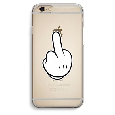 Middle finger white: iPhone 6 / 6S Transparant Hoesje