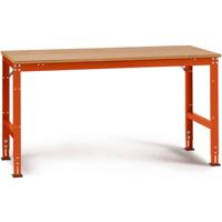 Manuflex AU4045.2001 Werk achtergrond tafel universele standaard met multiplex plaat, bxdxh = 1500 x 600 x 760-870 mm Rood-oranje (RAL 2001) - thumbnail