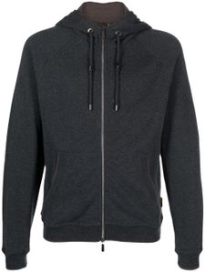 Moorer hoodie en coton mélangé à fermeture zippée - Gris